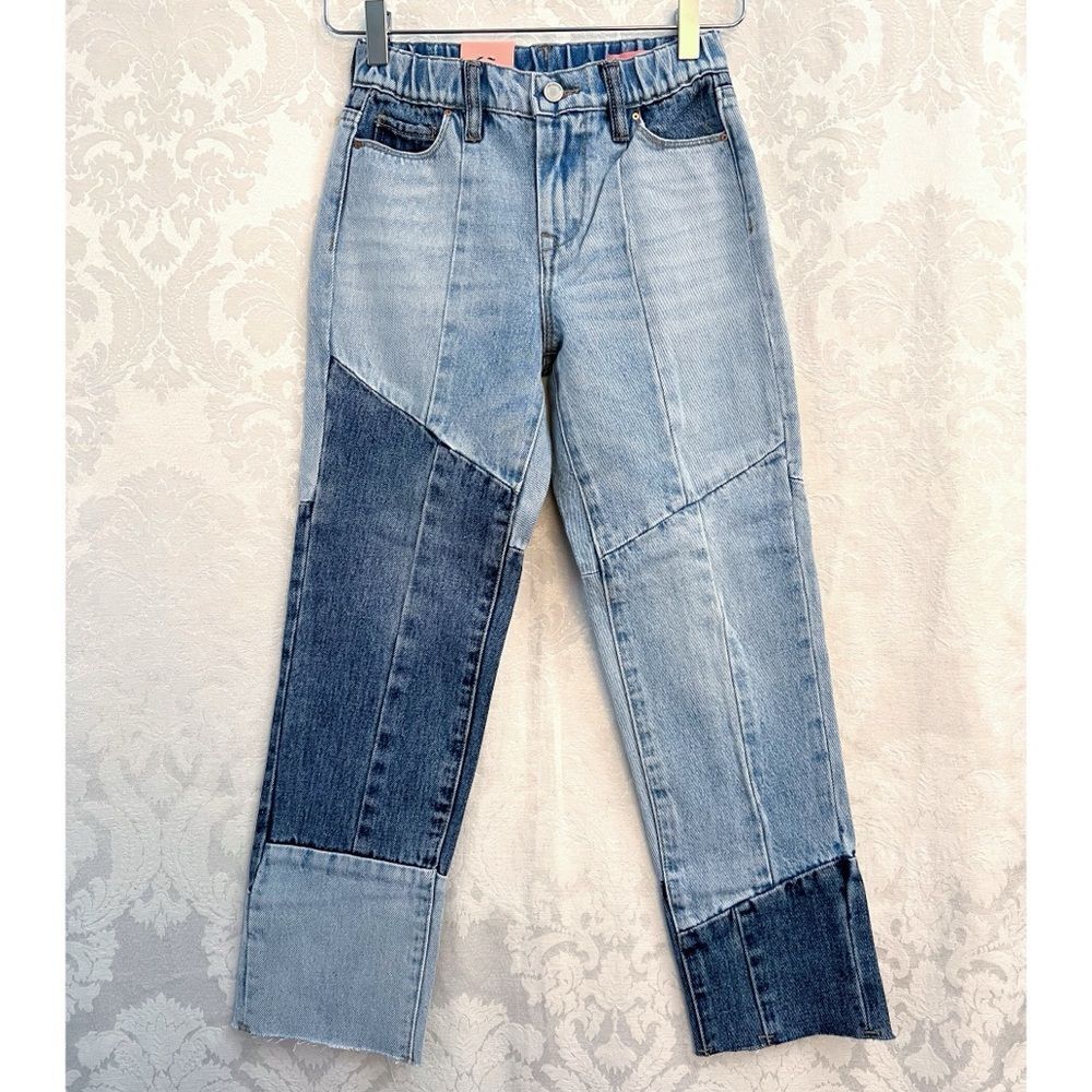 Blank NYC Girls' NWT Fare Warning Color Blocked Cropped Jeans Size 7 Kids New